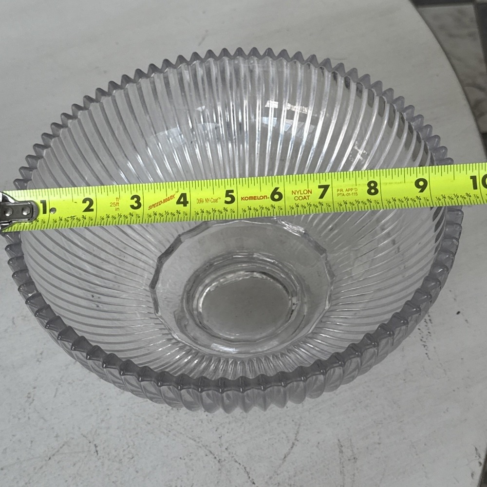 Mikasa Crystal Diamond Fire Ribbed 10" Footed Serving Bowl Vintage 1980's Japan - Picture 4 of 7
